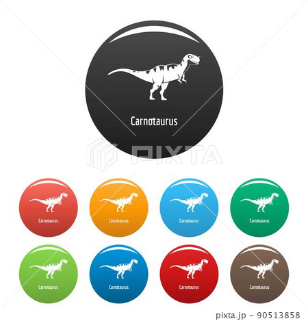 Carnotaurus icons set color vector 90513858