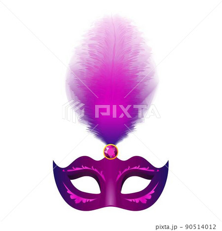 Feather mask icon, realistic style Feather mask icon, realistic style 90514012