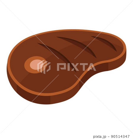 Barbecue steak icon, flat style Barbecue steak icon, flat style 90514347