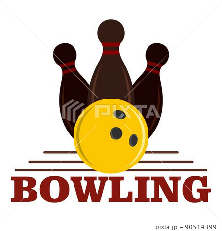 Bowling game logo, flat style Bowling game logo, flat style 90514399