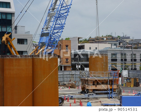 ビル建設現場 安全第一 90514531