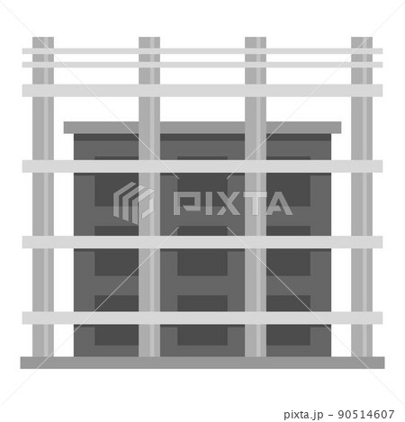 Building exterior icon, flat style 90514607