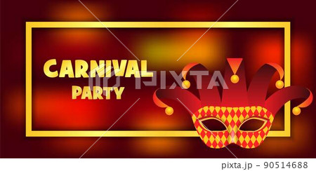 Harlequin party banner , realistic style Harlequin party banner , realistic style 90514688