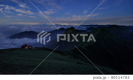 谷川連峰・満天の星と主稜線 谷川連峰・満天の星と主稜線 90514783