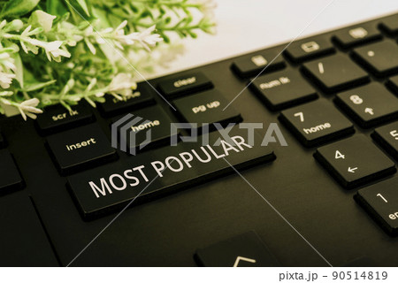 Text caption presenting Most Popular. Business concept Liked Followed Enjoyed by majority of the showing in a society Computer Keyboard And Symbol.Information Medium For Communication. Text caption presenting Most Popular. Business concept Liked Followed Enjoyed by majority of the showing in a society Computer Keyboard And Symbol.Information Medium For Communication. 90514819