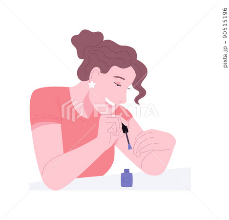 Doing nails isolated cartoon vector illustrations. 90515196