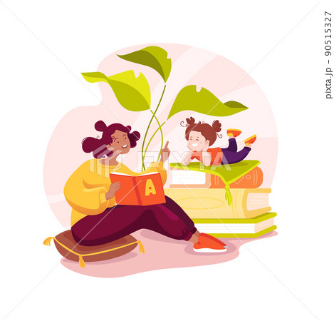 Listen to reading aloud isolated cartoon vector illustration. 90515327