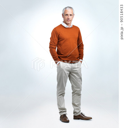 A man who knows what he wants. A studio portrait of a casual mature man. 90518433