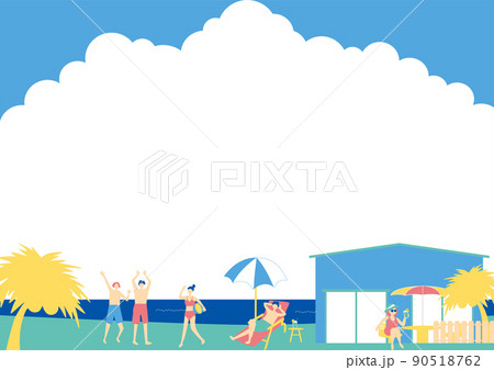 ビーチで楽しむ人達 90518762