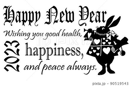 Happy New Year!不思議の国のアリスの白ウサギ Happy New Year!不思議の国のアリスの白ウサギ 90519543
