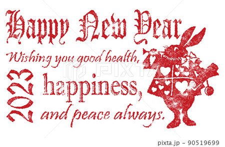 Happy New Year！不思議の国のアリスの白ウサギ　スタンプ 90519699