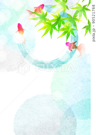 金魚　もみじ 　和柄　背景 90521768