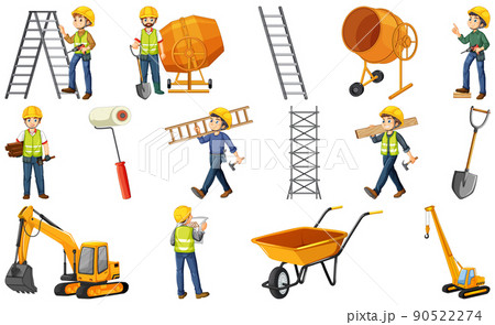 People at consttuction site with tools 90522274