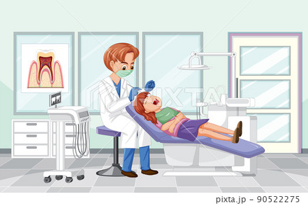 Dentist man examining patient teeth in clinic 90522275