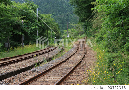 木次線　出雲坂根駅のスイッチバック 90522338