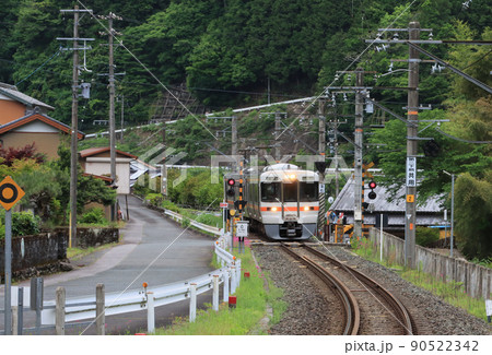 飯田線　出馬駅に到着する313系電車 90522342