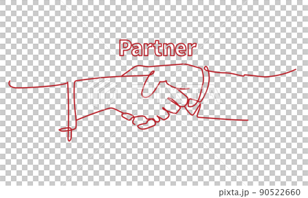 握手をするビジネスパーソンの手元の線画 90522660