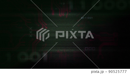 Image of interference over data processing and...のイラスト素材 [90525777] - PIXTA