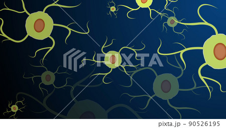 Image of lime neuron cells blinking on navy background Image of lime neuron cells blinking on navy background 90526195