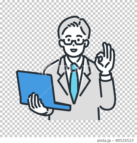 擺好姿勢和微笑的醫生的插圖。 90528523