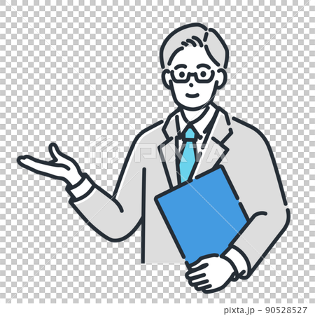 A male doctor with glasses to begin the explanation. 90528527