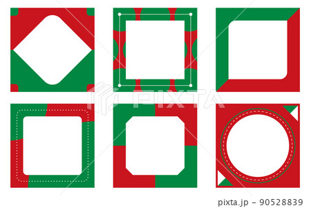 ポップな正方形のバックグラウンド 　6種類（レッド・グリーン） 90528839