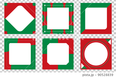 ポップな正方形のバックグラウンド 　6種類（レッド・グリーン） 90528839