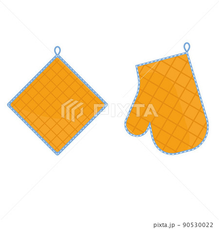 Oven mitt and oven mitt, color isolated vector illustration in the flat style 90530022