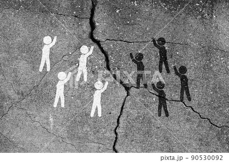 人種間による対立をイメージしたピクトグラム 1 人種間による対立をイメージしたピクトグラム 1 90530092