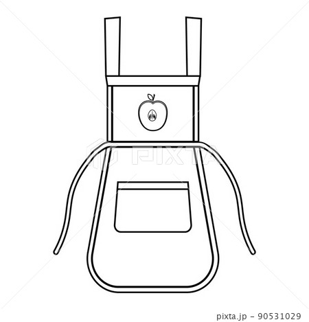 kitchen apron, black outline vector illustration, isolated on a white background 90531029