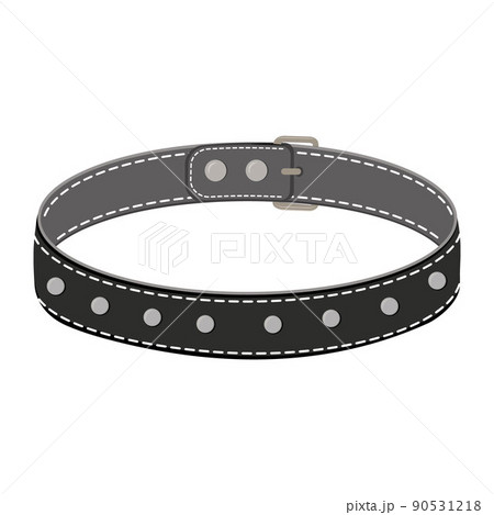 A collar for cats and dogs with a pendant. Vector color isolated cartoon-style illustration. 90531218