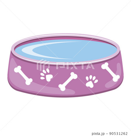 A bowl of water for dogs and cats. Vector illustration in a flat style, isolated on a white background. 90531262