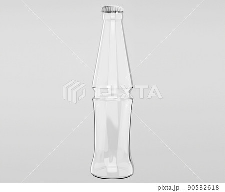 Realistic clear white glass bottle. 330 ml volume mockup for beer, lemonade, soda, cider, tonic or other liquid products. 3d high quality isolated render Realistic clear white glass bottle. 330 ml volume mockup for beer, lemonade, soda, cider, tonic or other liquid products. 3d high quality isolated render 90532618