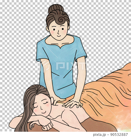 用淋巴背部按摩放鬆的女人 90532887