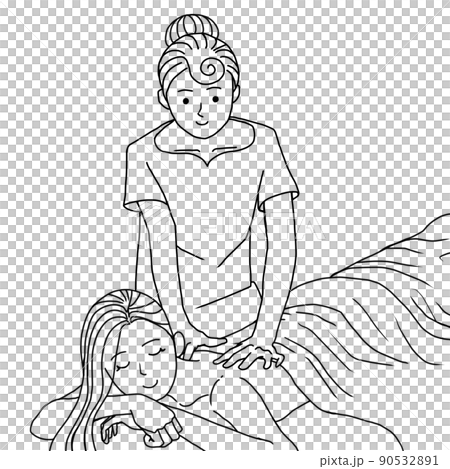 背中のリンパマッサージを受けてリラックスしている女性 背中のリンパマッサージを受けてリラックスしている女性 90532891