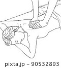 背中のリンパマッサージを受けてリラックスしている女性 90532893