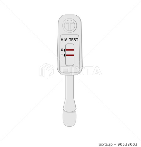 An HIV testing kit with a laboratory test tube for blood analysis. Vector illustration. 90533003