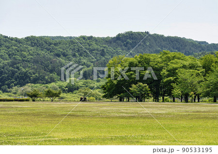 公園の風景　初夏の広場　宮城県川崎町 90533195