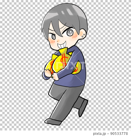 一個拿著錢逃跑的人 90533778