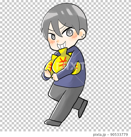 一個拿著錢逃跑的人 90533779