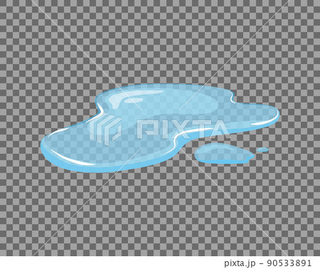 Water spill, puddle on a isolated transparent background. Blue autumn natural liquid on the ground. Clean water. Vector illustration. Water spill, puddle on a isolated transparent background. Blue autumn natural liquid on the ground. Clean water. Vector illustration. 90533891