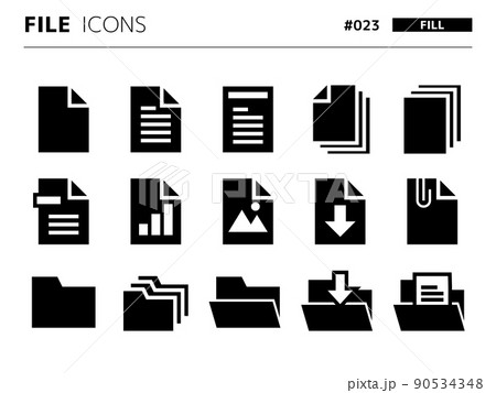 ファイルに関連する塗りつぶしスタイルのアイコンセット_023 ファイルに関連する塗りつぶしスタイルのアイコンセット_023 90534348