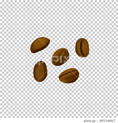 香濃咖啡豆真實觸感插畫 香濃咖啡豆真實觸感插畫 90534667
