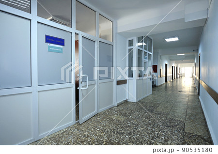 Corridor of the surgical unit and doors to a doctor s lounge Corridor of the surgical unit and doors to a doctor s lounge 90535180
