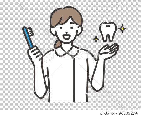 Vector illustration of upper body of dentist and dental hygienist / dental clinic / dentist 90535274
