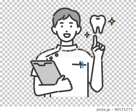 歯医者や歯科衛生士の上半身のベクターイラスト素材／ デンタルクリニック／歯医者 90535275