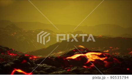 lava fields in the end of the eruption of the volcano lava fields in the end of the eruption of the volcano 90535794