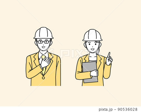 建設　建築　ビジネス　スーツを着た男女 90536028