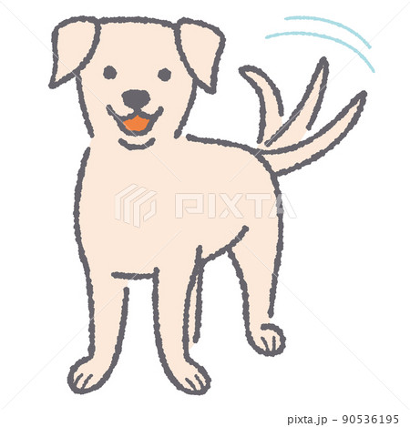 しっぽを振る犬のイラスト しっぽを振る犬のイラスト 90536195