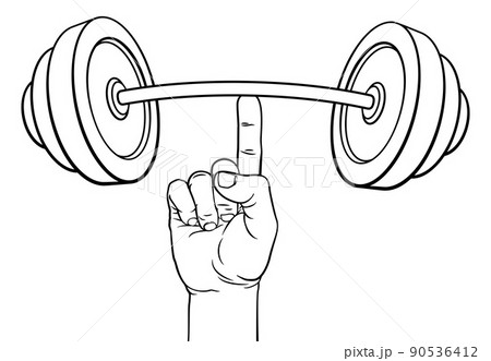 Weight Lifting Hand Finger Holding Barbell Concept Weight Lifting Hand Finger Holding Barbell Concept 90536412